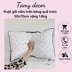 Ruột gối trần bông quả trám cao cấp vỏ gối cotton 100% TamyDecor kích thước 50*70cm » TamyDecor - Chăn ga gối đệm 16 5 » TamyDecor - Chăn ga gối đệm
