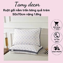 Ruột gối trần bông quả trám cao cấp vỏ gối cotton 100% TamyDecor kích thước 50*70cm » TamyDecor - Chăn ga gối đệm 18 4 » TamyDecor - Chăn ga gối đệm