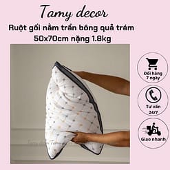 Ruột gối trần bông quả trám cao cấp vỏ gối cotton 100% TamyDecor kích thước 50*70cm » TamyDecor - Chăn ga gối đệm 19 4 » TamyDecor - Chăn ga gối đệm