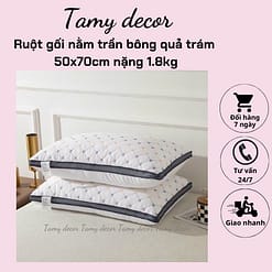 Ruột gối trần bông quả trám cao cấp vỏ gối cotton 100% TamyDecor kích thước 50*70cm » TamyDecor - Chăn ga gối đệm 22 4 » TamyDecor - Chăn ga gối đệm