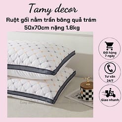 Ruột gối trần bông quả trám cao cấp vỏ gối cotton 100% TamyDecor kích thước 50*70cm » TamyDecor - Chăn ga gối đệm 23 4 » TamyDecor - Chăn ga gối đệm