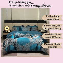 Bộ phi lụa gấm hoàng gia Singapore TamyDecor họa tiết sang trọng ga màu trơn » TamyDecor - Chăn ga gối đệm 23 5 » TamyDecor - Chăn ga gối đệm