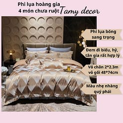 Bộ phi lụa gấm hoàng gia Singapore TamyDecor họa tiết sang trọng ga màu trơn » TamyDecor - Chăn ga gối đệm 30 3 » TamyDecor - Chăn ga gối đệm