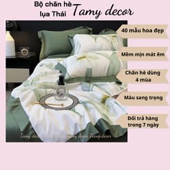 Bộ ga gối chăn hè lụa thái hình hoa sang trọng Tamy Decor » TamyDecor - Chăn ga gối đệm 40 1 » TamyDecor - Chăn ga gối đệm