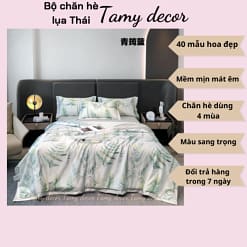 Bộ ga gối chăn hè lụa thái hình hoa sang trọng Tamy Decor » TamyDecor - Chăn ga gối đệm 50 1 » TamyDecor - Chăn ga gối đệm