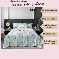 Bộ ga gối chăn hè lụa thái hình hoa sang trọng Tamy Decor » TamyDecor - Chăn ga gối đệm 53 1 » TamyDecor - Chăn ga gối đệm
