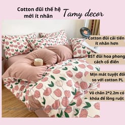 Set chăn ga cotton đũi 40s họa tiết hoa Tamy Decor » TamyDecor - Chăn ga gối đệm cotton40s 15 » TamyDecor - Chăn ga gối đệm