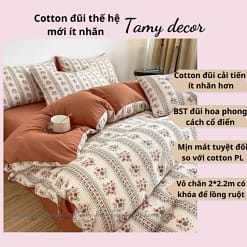 Set chăn ga cotton đũi 40s họa tiết hoa Tamy Decor » TamyDecor - Chăn ga gối đệm cotton40s 26 » TamyDecor - Chăn ga gối đệm