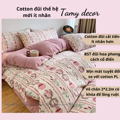 Set chăn ga cotton đũi 40s họa tiết hoa Tamy Decor » TamyDecor - Chăn ga gối đệm cotton40s 3 » TamyDecor - Chăn ga gối đệm