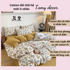 Set chăn ga cotton đũi 40s họa tiết hoa Tamy Decor » TamyDecor - Chăn ga gối đệm cotton40s 7 » TamyDecor - Chăn ga gối đệm