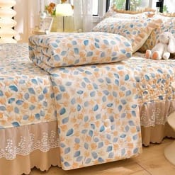 Bộ chăn ga trần bông cotton đũi phủ ren bèo Tamy Decor » TamyDecor - Chăn ga gối đệm duitranphu3 » TamyDecor - Chăn ga gối đệm