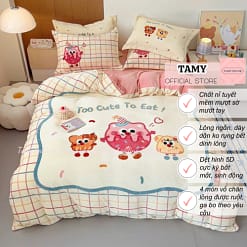 Set chăn ga nỉ tuyết hoạt hình Tamy Decor