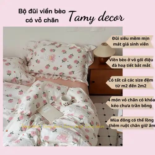 Bộ ga gối chăn hè lụa thái hình hoa sang trọng Tamy Decor » TamyDecor - Chăn ga gối đệm 1 » TamyDecor - Chăn ga gối đệm