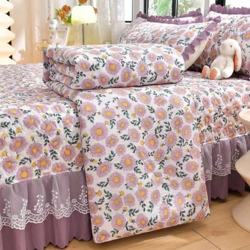 Bộ chăn ga trần bông cotton đũi phủ ren bèo Tamy Decor » TamyDecor - Chăn ga gối đệm duitranphu10 » TamyDecor - Chăn ga gối đệm